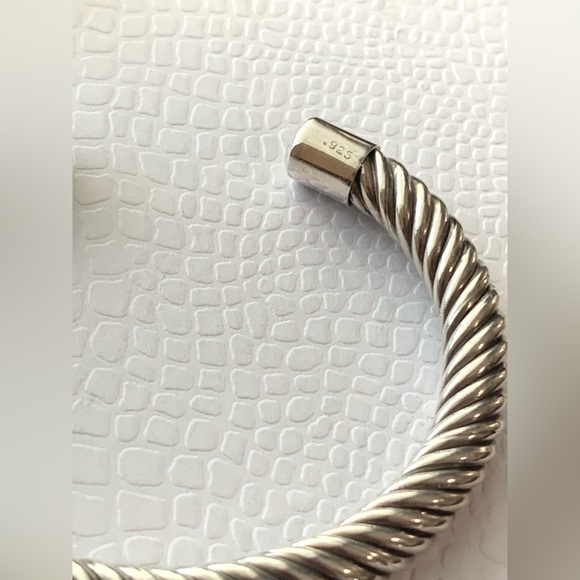 Vintage 925 Sterling Silver Heavy ( 58 g ) Twisted Rope cuff bracelet- Size 7” - Picture 5 of 9